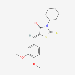 (5Z)-3-cyclohexyl-5-[(3,4-dimethoxyphenyl)methylidene]-2-sulfanylidene-1,3-thiazolidin-4-one