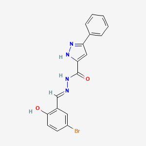 molecular formula C17H13BrN4O2 B11686441 N'-[(E)-(5-bromo-2-hydroxyphenyl)methylidene]-3-phenyl-1H-pyrazole-5-carbohydrazide 