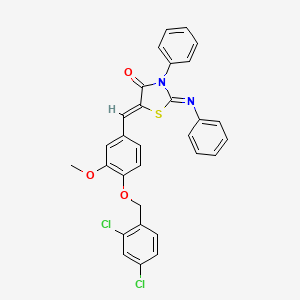 (2Z,5Z)-5-{4-[(2,4-dichlorobenzyl)oxy]-3-methoxybenzylidene}-3-phenyl-2-(phenylimino)-1,3-thiazolidin-4-one