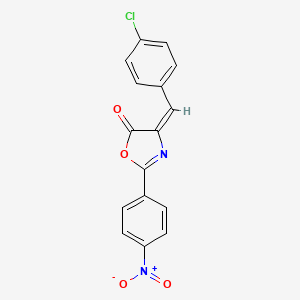 molecular formula C16H9ClN2O4 B11686469 (E)-4-(4-chlorobenzylidene)-2-(4-nitrophenyl)oxazol-5(4H)-one 