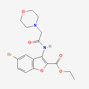 Benzofuran-2-carboxylic acid, 5-bromo-3-(2-morpholin-4-yl-acetylamino)-, ethyl ester