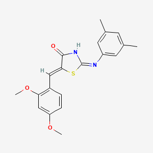 molecular formula C20H20N2O3S B11686490 (2Z,5Z)-5-(2,4-dimethoxybenzylidene)-2-[(3,5-dimethylphenyl)imino]-1,3-thiazolidin-4-one 