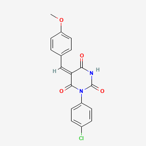 (5E)-1-(4-chlorophenyl)-5-(4-methoxybenzylidene)pyrimidine-2,4,6(1H,3H,5H)-trione