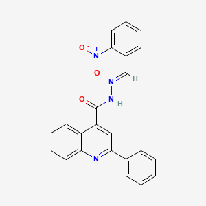 molecular formula C23H16N4O3 B11686533 N'-[(E)-(2-nitrophenyl)methylidene]-2-phenylquinoline-4-carbohydrazide 