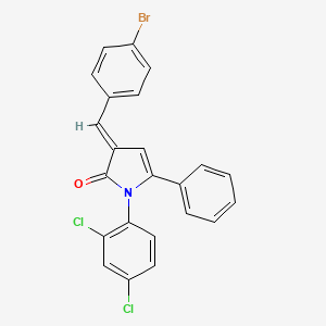 molecular formula C23H14BrCl2NO B11686539 (3E)-3-(4-bromobenzylidene)-1-(2,4-dichlorophenyl)-5-phenyl-1,3-dihydro-2H-pyrrol-2-one 