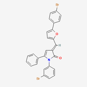 (3E)-1-(3-bromophenyl)-3-{[5-(4-bromophenyl)furan-2-yl]methylidene}-5-phenyl-1,3-dihydro-2H-pyrrol-2-one