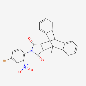 molecular formula C25H17BrN2O4 B11686591 17-(4-Bromo-2-nitrophenyl)-1-methyl-17-azapentacyclo[6.6.5.0~2,7~.0~9,14~.0~15,19~]nonadeca-2,4,6,9,11,13-hexaene-16,18-dione (non-preferred name) 