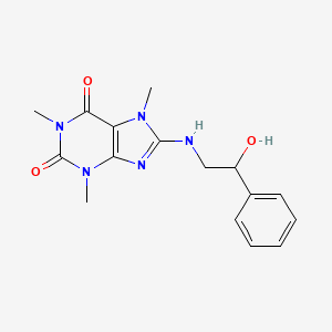 8-[(2-Hydroxy-2-phenylethyl)amino]-1,3,7-trimethyl-1,3,7-trihydropurine-2,6-di one