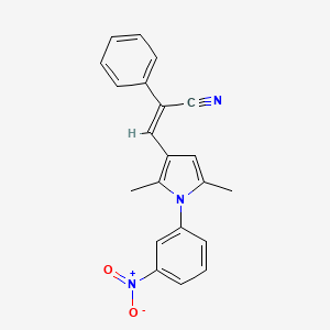 molecular formula C21H17N3O2 B11686649 (2Z)-3-[2,5-dimethyl-1-(3-nitrophenyl)-1H-pyrrol-3-yl]-2-phenylprop-2-enenitrile 