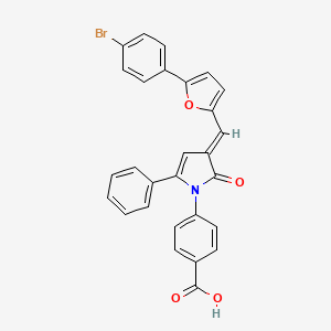 4-[(3E)-3-{[5-(4-bromophenyl)furan-2-yl]methylidene}-2-oxo-5-phenyl-2,3-dihydro-1H-pyrrol-1-yl]benzoic acid