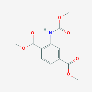 molecular formula C12H13NO6 B11686661 Dimethyl 2-[(methoxycarbonyl)amino]benzene-1,4-dicarboxylate 