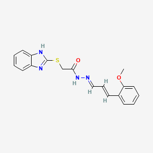 2-(1H-benzimidazol-2-ylsulfanyl)-N'-[(1E,2E)-3-(2-methoxyphenyl)prop-2-en-1-ylidene]acetohydrazide