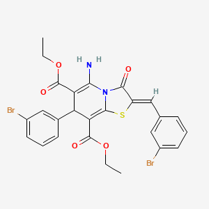 diethyl (2Z)-5-amino-2-(3-bromobenzylidene)-7-(3-bromophenyl)-3-oxo-2,3-dihydro-7H-[1,3]thiazolo[3,2-a]pyridine-6,8-dicarboxylate