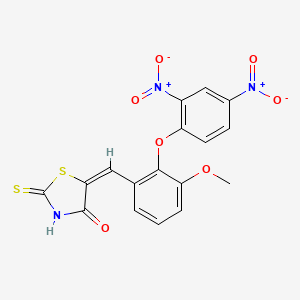 (5E)-5-[2-(2,4-dinitrophenoxy)-3-methoxybenzylidene]-2-thioxo-1,3-thiazolidin-4-one