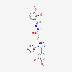 N'-[(E)-(2,3-dimethoxyphenyl)methylidene]-2-{[5-(3,4-dimethoxyphenyl)-4-phenyl-4H-1,2,4-triazol-3-yl]sulfanyl}acetohydrazide