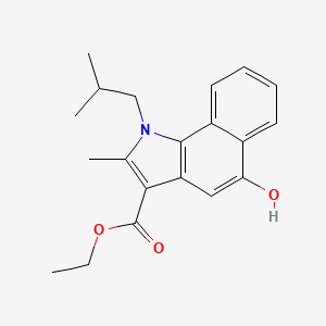 molecular formula C20H23NO3 B11686751 ethyl 5-hydroxy-2-methyl-1-(2-methylpropyl)-1H-benzo[g]indole-3-carboxylate 