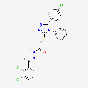 2-{[5-(4-chlorophenyl)-4-phenyl-4H-1,2,4-triazol-3-yl]sulfanyl}-N'-[(E)-(2,3-dichlorophenyl)methylidene]acetohydrazide