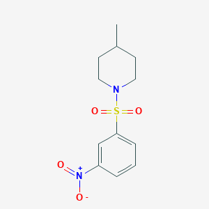 molecular formula C12H16N2O4S B11686760 4-Methyl-1-[(3-nitrophenyl)sulfonyl]piperidine 