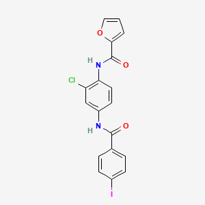 molecular formula C18H12ClIN2O3 B11686805 N-(2-chloro-4-{[(4-iodophenyl)carbonyl]amino}phenyl)furan-2-carboxamide 