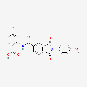 4-Chloro-2-[[2-(4-methoxyphenyl)-1,3-dioxoisoindole-5-carbonyl]amino]benzoic acid