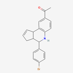 molecular formula C20H18BrNO B11686856 1-[4-(4-bromophenyl)-3a,4,5,9b-tetrahydro-3H-cyclopenta[c]quinolin-8-yl]ethanone 