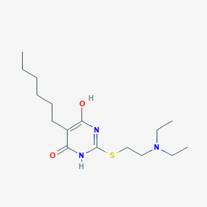 2-{[2-(Diethylamino)ethyl]sulfanyl}-5-hexylpyrimidine-4,6-diol