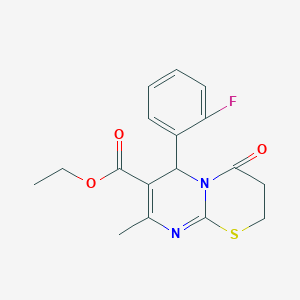 ethyl 6-(2-fluorophenyl)-8-methyl-4-oxo-3,4-dihydro-2H,6H-pyrimido[2,1-b][1,3]thiazine-7-carboxylate