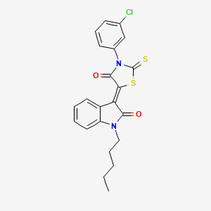 (3Z)-3-[3-(3-chlorophenyl)-4-oxo-2-thioxo-1,3-thiazolidin-5-ylidene]-1-pentyl-1,3-dihydro-2H-indol-2-one