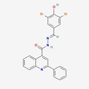 molecular formula C23H15Br2N3O2 B11686919 N'-[(E)-(3,5-dibromo-4-hydroxyphenyl)methylidene]-2-phenylquinoline-4-carbohydrazide 