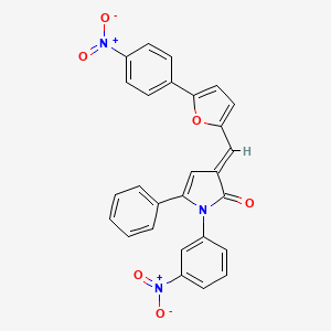 (3E)-1-(3-nitrophenyl)-3-{[5-(4-nitrophenyl)furan-2-yl]methylidene}-5-phenyl-1,3-dihydro-2H-pyrrol-2-one