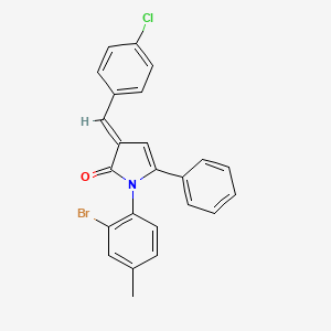 (3E)-1-(2-bromo-4-methylphenyl)-3-(4-chlorobenzylidene)-5-phenyl-1,3-dihydro-2H-pyrrol-2-one