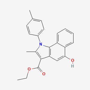 molecular formula C23H21NO3 B11686976 ethyl 5-hydroxy-2-methyl-1-(4-methylphenyl)-1H-benzo[g]indole-3-carboxylate 