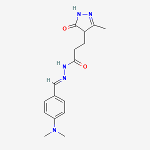 N'-{(E)-[4-(dimethylamino)phenyl]methylidene}-3-(3-methyl-5-oxo-4,5-dihydro-1H-pyrazol-4-yl)propanehydrazide