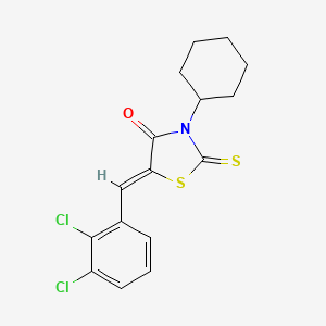 molecular formula C16H15Cl2NOS2 B11687001 (5Z)-3-cyclohexyl-5-[(2,3-dichlorophenyl)methylidene]-2-sulfanylidene-1,3-thiazolidin-4-one 