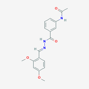 molecular formula C18H19N3O4 B11687029 N-(3-{[(2E)-2-(2,4-dimethoxybenzylidene)hydrazino]carbonyl}phenyl)acetamide 