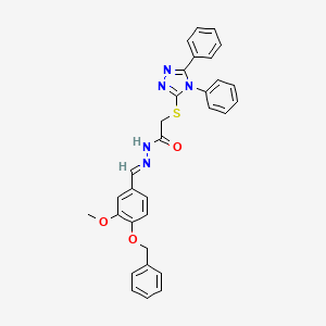 N'-{(E)-[4-(benzyloxy)-3-methoxyphenyl]methylidene}-2-[(4,5-diphenyl-4H-1,2,4-triazol-3-yl)sulfanyl]acetohydrazide