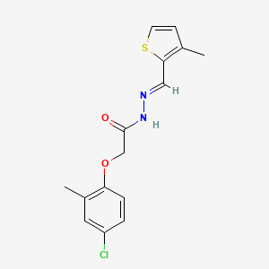 molecular formula C15H15ClN2O2S B11687079 2-(4-chloro-2-methylphenoxy)-N'-[(E)-(3-methylthiophen-2-yl)methylidene]acetohydrazide 