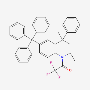 molecular formula C39H34F3NO B11687093 2,2,2-trifluoro-1-(2,2,4-trimethyl-4-phenyl-6-trityl-3,4-dihydroquinolin-1(2H)-yl)ethanone 