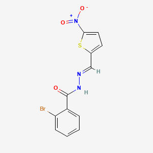 molecular formula C12H8BrN3O3S B11687094 2-bromo-N'-[(E)-(5-nitrothiophen-2-yl)methylidene]benzohydrazide 