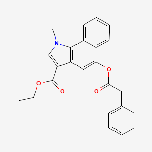 molecular formula C25H23NO4 B11687101 ethyl 1,2-dimethyl-5-[(phenylacetyl)oxy]-1H-benzo[g]indole-3-carboxylate 