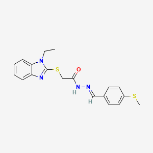 2-[(1-ethyl-1H-benzimidazol-2-yl)sulfanyl]-N'-{(E)-[4-(methylsulfanyl)phenyl]methylidene}acetohydrazide