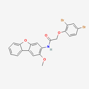 molecular formula C21H15Br2NO4 B11687129 2-(2,4-dibromophenoxy)-N-(2-methoxydibenzo[b,d]furan-3-yl)acetamide 