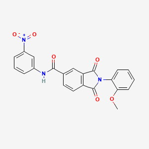 molecular formula C22H15N3O6 B11687137 2-(2-methoxyphenyl)-N-(3-nitrophenyl)-1,3-dioxo-2,3-dihydro-1H-isoindole-5-carboxamide 