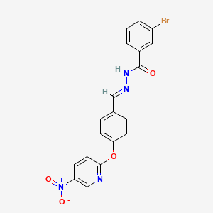 3-bromo-N'-[(E)-{4-[(5-nitropyridin-2-yl)oxy]phenyl}methylidene]benzohydrazide