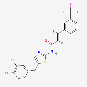 molecular formula C20H13Cl2F3N2OS B11687154 (2E)-N-[5-(3,4-dichlorobenzyl)-1,3-thiazol-2-yl]-3-[3-(trifluoromethyl)phenyl]prop-2-enamide 