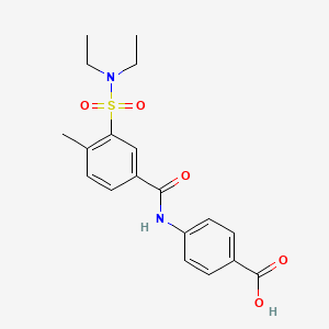 molecular formula C19H22N2O5S B11687171 4-[[3-(diethylsulfamoyl)-4-methylbenzoyl]amino]benzoic acid 