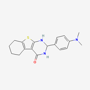 molecular formula C18H21N3OS B11687191 2-[4-(dimethylamino)phenyl]-2,3,5,6,7,8-hexahydro[1]benzothieno[2,3-d]pyrimidin-4(1H)-one 