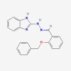 molecular formula C21H18N4O B11687205 2-{2-[2-(benzyloxy)benzylidene]hydrazinyl}-1H-benzimidazole 