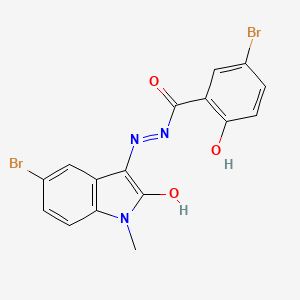 5-bromo-N'-[(3Z)-5-bromo-1-methyl-2-oxo-1,2-dihydro-3H-indol-3-ylidene]-2-hydroxybenzohydrazide