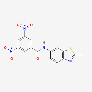 molecular formula C15H10N4O5S B11687237 N-(2-methyl-1,3-benzothiazol-6-yl)-3,5-dinitrobenzamide 